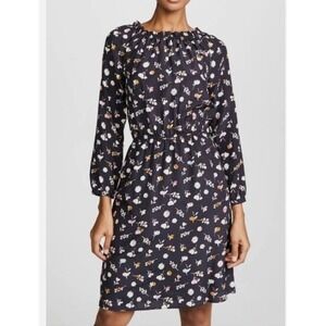 Rebecca Taylor Holly Flower 100% Silk Floral Print Long Sleeve‎ Dress Size 6